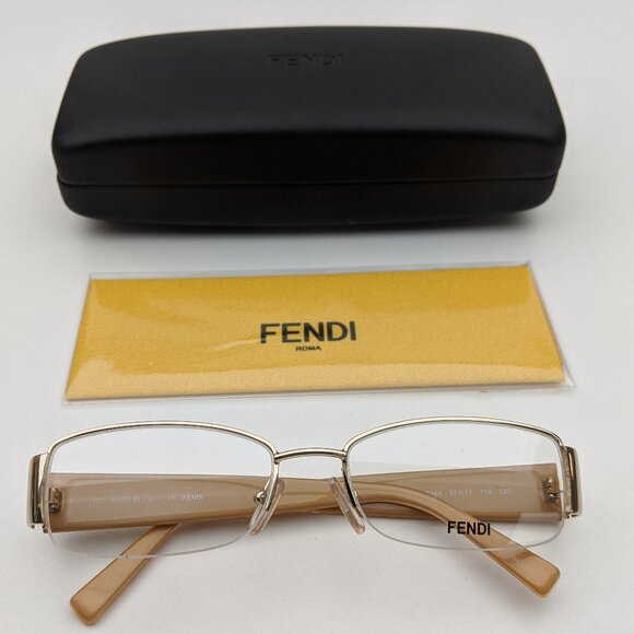 🕶️Made in Italy! Fendi F984 Pale Gold Eyeglasses 53/17 130EUT439🕶️
